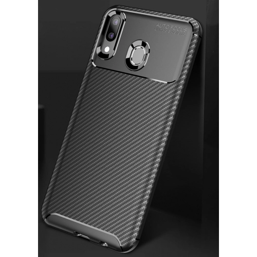 Samsung Galaxy M20 Kılıf Silikon Parmak İzi Bırakmayan Karbon Soft Negro Kapak - Lacivert