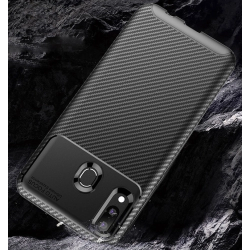 Samsung Galaxy M20 Kılıf Silikon Parmak İzi Bırakmayan Karbon Soft Negro Kapak - Lacivert