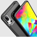 Samsung Galaxy M20 Kılıf Silikon Parmak İzi Bırakmayan Karbon Soft Negro Kapak - Siyah