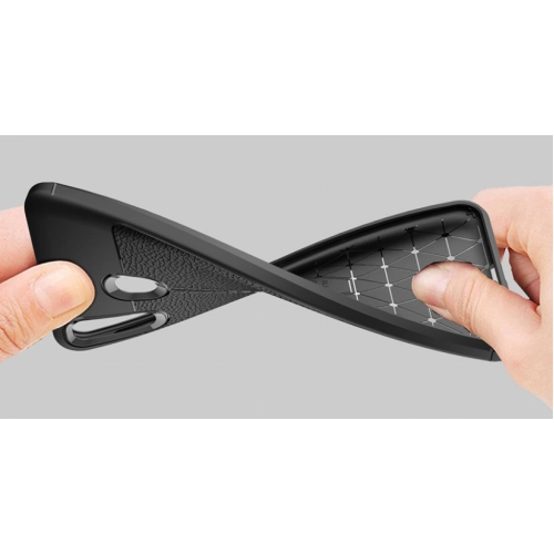 Samsung Galaxy M20 Kılıf Deri Görünümlü Lüks Parmak İzi Bırakmaz Niss Silikon Kapak - Siyah