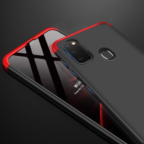 Samsung Galaxy M30s Kılıf 3 Parçalı 360 Tam Korumalı Rubber AYS Kapak - Mavi - Siyah