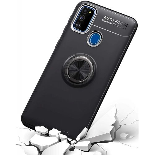 Samsung Galaxy M30s Kılıf Renkli Silikon Yüzüklü Standlı Auto Focus Ravel Kapak - Rose Gold