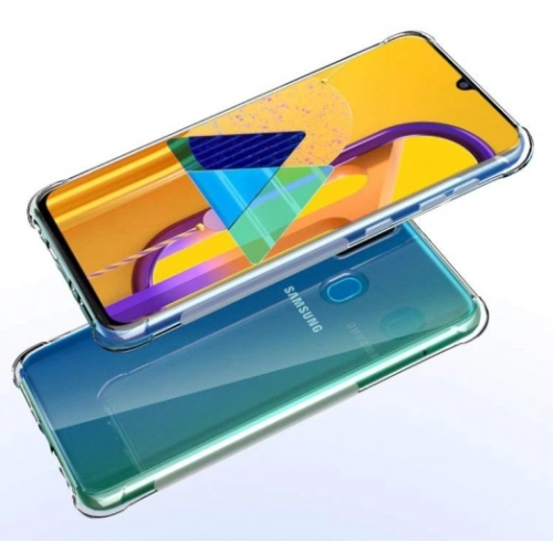 Samsung Galaxy M30s Kılıf Silikon Köşe Korumalı Airbag Darbe Emici Kapak - Şeffaf