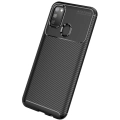 Samsung Galaxy M30s Kılıf Silikon Parmak İzi Bırakmayan Karbon Soft Negro Kapak - Siyah