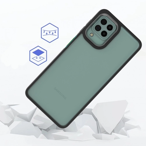 Samsung Galaxy M32 Kılıf Electro Silikon Renkli Flora Kapak - Lila