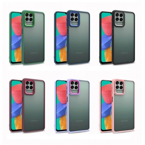 Samsung Galaxy M33 5G Kılıf Electro Silikon Renkli Flora Kapak - Yeşil