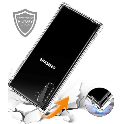 Samsung Galaxy Note 10 Kılıf Silikon Köşe Korumalı Airbag Darbe Emici Kapak - Şeffaf