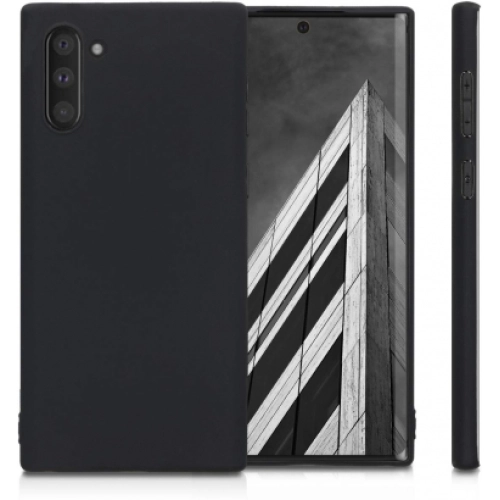 Samsung Galaxy Note 10 Kılıf İnce Soft Mat Renkli Esnek Silikon Kapak - Siyah