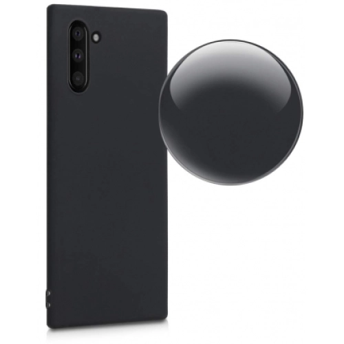 Samsung Galaxy Note 10 Kılıf İnce Soft Mat Renkli Esnek Silikon Kapak - Siyah