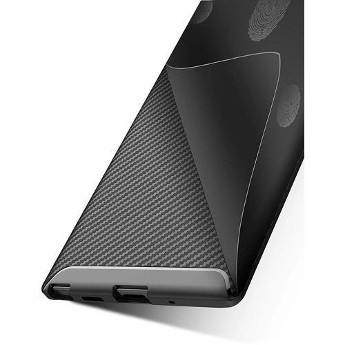 Samsung Galaxy Note 10 Kılıf Silikon Parmak İzi Bırakmayan Karbon Soft Negro Kapak - Siyah