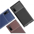 Samsung Galaxy Note 10 Kılıf Silikon Parmak İzi Bırakmayan Karbon Soft Negro Kapak - Lacivert