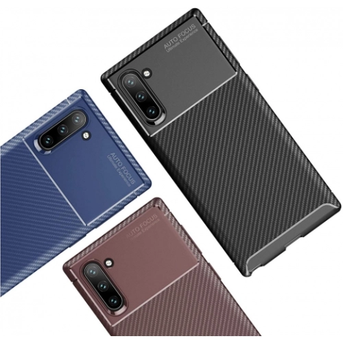 Samsung Galaxy Note 10 Kılıf Silikon Parmak İzi Bırakmayan Karbon Soft Negro Kapak - Siyah