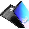 Samsung Galaxy Note 10 Kılıf Silikon Parmak İzi Bırakmayan Karbon Soft Negro Kapak - Lacivert