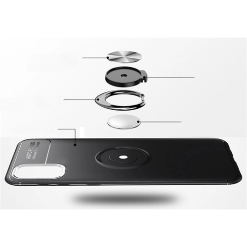 Samsung Galaxy Note 10 Lite Kılıf Renkli Silikon Yüzüklü Standlı Auto Focus Ravel Kapak - Rose Gold