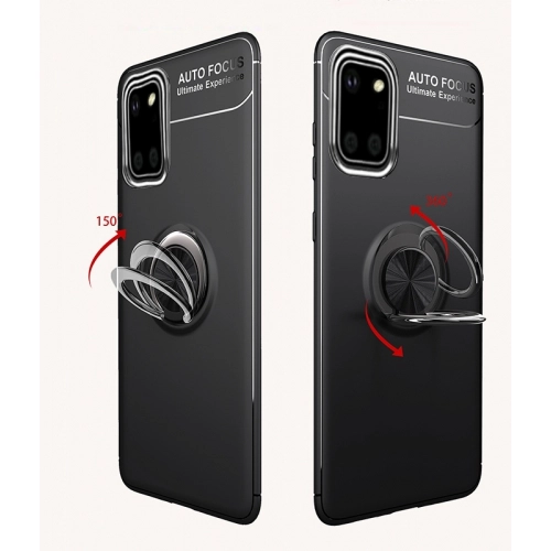 Samsung Galaxy Note 10 Lite Kılıf Renkli Silikon Yüzüklü Standlı Auto Focus Ravel Kapak - Rose Gold