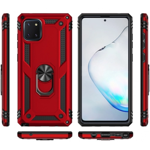 Samsung Galaxy Note 10 Lite Kılıf Silikon Zırhlı Standlı Yüzüklü Mıknatıslı Tank Kapak - Gold