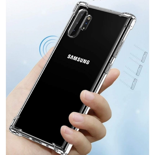 Samsung Galaxy Note 10 Plus Kılıf Silikon Köşe Korumalı Airbag Darbe Emici Kapak - Şeffaf