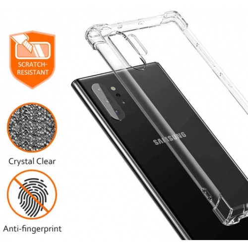 Samsung Galaxy Note 10 Plus Kılıf Silikon Köşe Korumalı Airbag Darbe Emici Kapak - Şeffaf