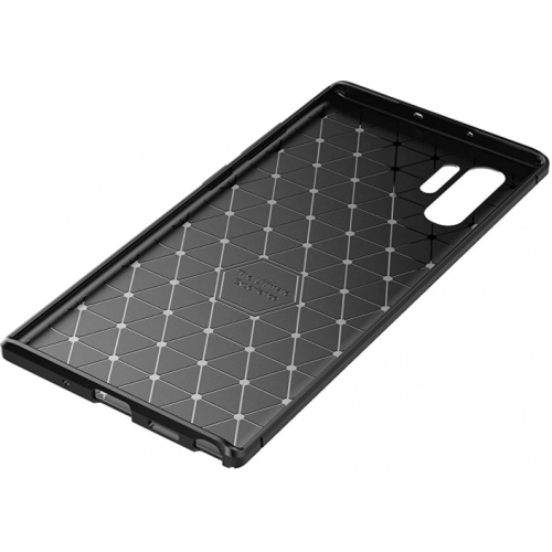 Samsung Galaxy Note 10 Plus Kılıf Silikon Parmak İzi Bırakmayan Karbon Soft Negro Kapak - Lacivert