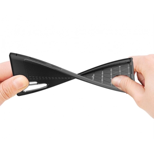 Samsung Galaxy Note 10 Plus Kılıf Deri Görünümlü Lüks Parmak İzi Bırakmaz Niss Silikon Kapak - Lacivert