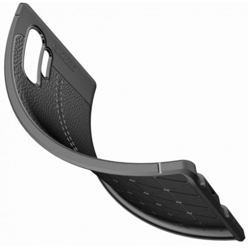 Samsung Galaxy Note 10 Plus Kılıf Deri Görünümlü Lüks Parmak İzi Bırakmaz Niss Silikon Kapak - Lacivert