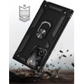 Samsung Galaxy Note 20 Ultra Kılıf Silikon Zırhlı Standlı Yüzüklü Mıknatıslı Tank Kapak - Siyah