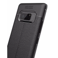 Samsung Galaxy Note 8 Kılıf Deri Görünümlü Lüks Parmak İzi Bırakmaz Niss Silikon Kapak - Siyah
