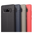 Samsung Galaxy Note 8 Kılıf Deri Görünümlü Lüks Parmak İzi Bırakmaz Niss Silikon Kapak - Siyah