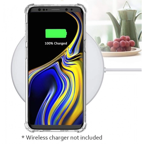 Samsung Galaxy Note 9 Kılıf Silikon Köşe Korumalı Airbag Darbe Emici Kapak - Şeffaf