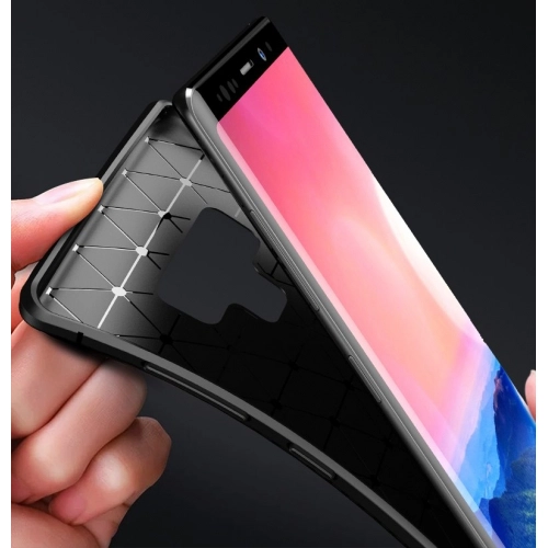 Samsung Galaxy Note 9 Kılıf Silikon Parmak İzi Bırakmayan Karbon Soft Negro Kapak - Lacivert