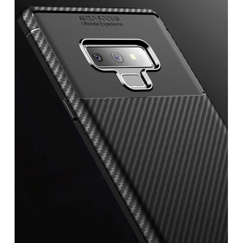 Samsung Galaxy Note 9 Kılıf Silikon Parmak İzi Bırakmayan Karbon Soft Negro Kapak - Siyah