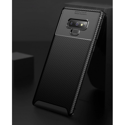 Samsung Galaxy Note 9 Kılıf Silikon Parmak İzi Bırakmayan Karbon Soft Negro Kapak - Siyah