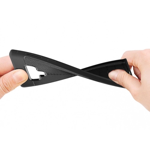 Samsung Galaxy Note 9 Kılıf Deri Görünümlü Lüks Parmak İzi Bırakmaz Niss Silikon Kapak - Siyah