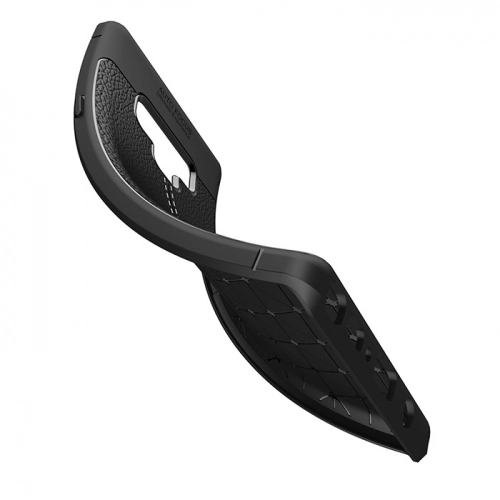 Samsung Galaxy Note 9 Kılıf Deri Görünümlü Lüks Parmak İzi Bırakmaz Niss Silikon Kapak - Siyah