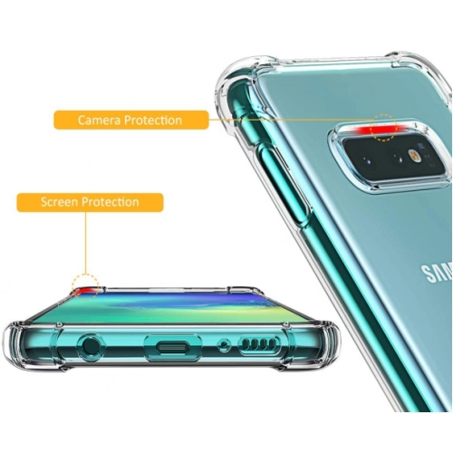 Samsung Galaxy S10 Kılıf Silikon Köşe Korumalı Airbag Darbe Emici Kapak - Şeffaf