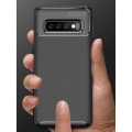 Samsung Galaxy S10 Kılıf Silikon Parmak İzi Bırakmayan Karbon Soft Negro Kapak - Siyah