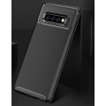 Samsung Galaxy S10 Kılıf Silikon Parmak İzi Bırakmayan Karbon Soft Negro Kapak - Siyah