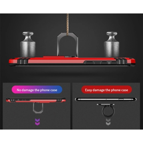 Samsung Galaxy S10 Kılıf Silikon Zırhlı Standlı Yüzüklü Mıknatıslı Tank Kapak - Gold