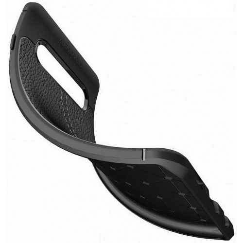 Samsung Galaxy S10 Kılıf Deri Görünümlü Lüks Parmak İzi Bırakmaz Niss Silikon Kapak - Siyah