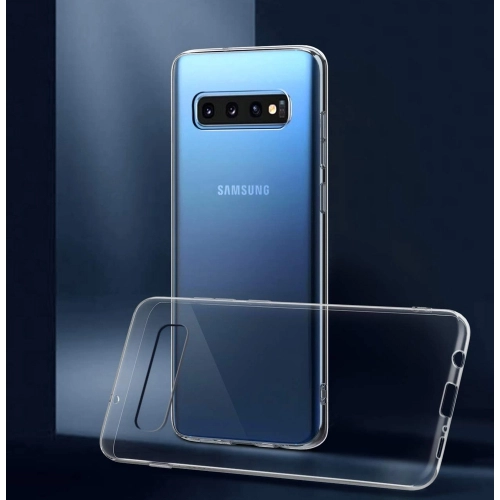 Samsung Galaxy S10 Kılıf Kamera Korumalı Esnek Silikon Kapak - Şeffaf