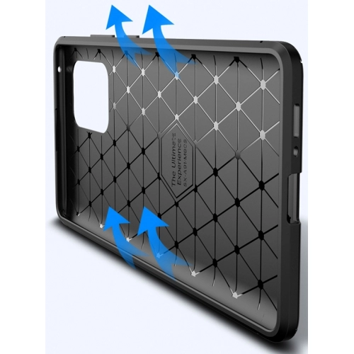 Samsung Galaxy S10 Lite Kılıf Silikon Parmak İzi Bırakmayan Karbon Soft Negro Kapak - Lacivert