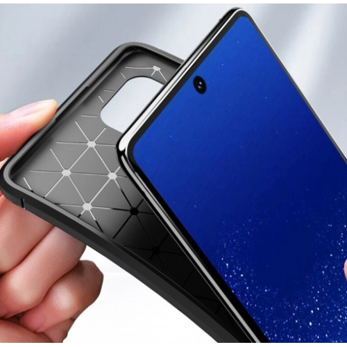 Samsung Galaxy S10 Lite Kılıf Silikon Parmak İzi Bırakmayan Karbon Soft Negro Kapak - Siyah