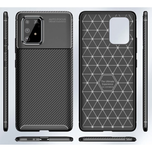 Samsung Galaxy S10 Lite Kılıf Silikon Parmak İzi Bırakmayan Karbon Soft Negro Kapak - Siyah