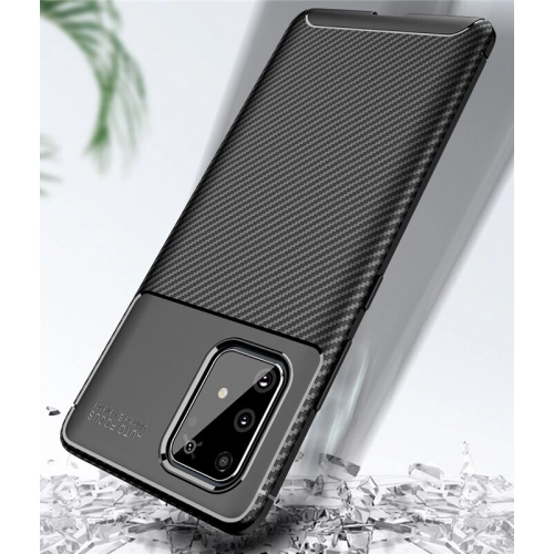 Samsung Galaxy S10 Lite Kılıf Silikon Parmak İzi Bırakmayan Karbon Soft Negro Kapak - Lacivert