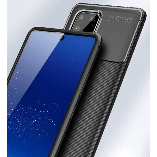 Samsung Galaxy S10 Lite Kılıf Silikon Parmak İzi Bırakmayan Karbon Soft Negro Kapak - Lacivert