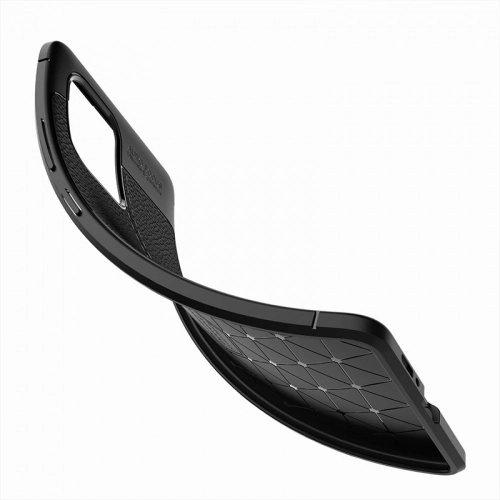 Samsung Galaxy S10 Lite Kılıf Deri Görünümlü Lüks Parmak İzi Bırakmaz Niss Silikon Kapak - Siyah