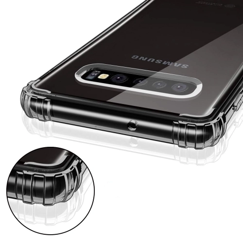 Samsung Galaxy S10 Plus Kılıf Silikon Köşe Korumalı Airbag Darbe Emici Kapak - Şeffaf