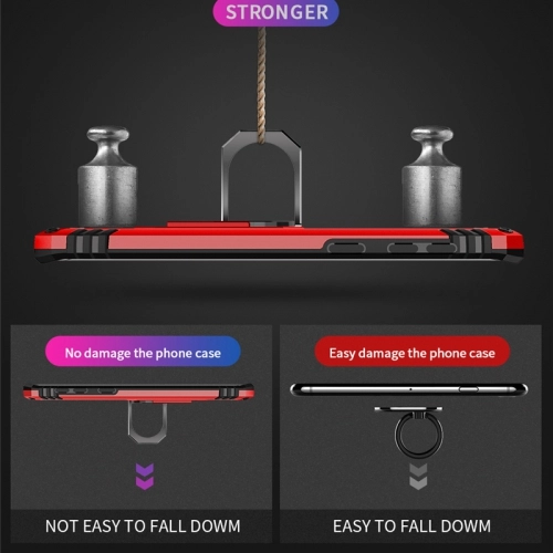 Samsung Galaxy S10 Plus Kılıf Silikon Zırhlı Standlı Yüzüklü Mıknatıslı Tank Kapak - Rose Gold