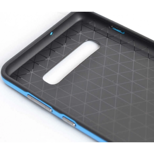 Samsung Galaxy S10 Plus Kılıf Tam Koruma İnce Standlı Esnek Verüs Silikon - Gold