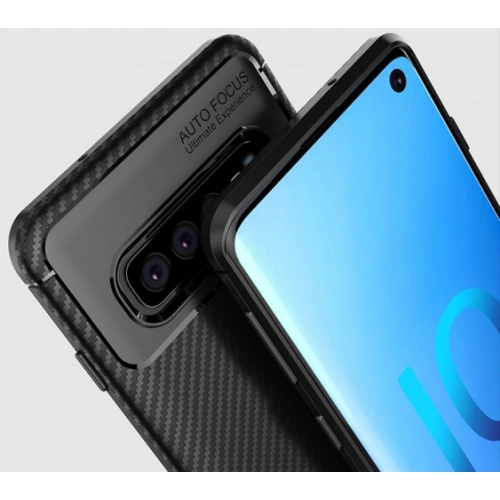 Samsung Galaxy S10e Kılıf Silikon Parmak İzi Bırakmayan Karbon Soft Negro Kapak - Siyah